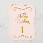 Extravagantes Skript Glitzer Tischnummer 1 Hochzei (Vorne/Hinten)