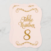 Extravagantes Skript Glitzer Tischnummer 8 Hochzei (Vorne/Hinten)