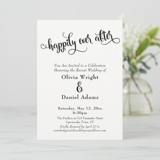 Extravagantes Skript glücklicherweise je nach Schw Einladung (Stehend Vorderseite)