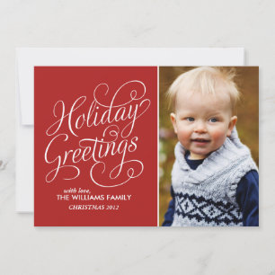 Extravagantes Skript "Happy Holidays" Foto Feiertagskarte