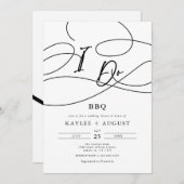 Extravagantes Skript "I Do" GRILLEN Paare Polterab Einladung (Vorne/Hinten)