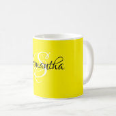 Extravagantes Skript, kundenspezifisch Gelbe Farbe Kaffeetasse (VorderseiteRechts)