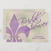 Extravagantes Skript Lila Lilie Brautparty Einladung (Vorne/Hinten)