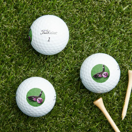 Extravagantes Skript Pink Golf Ball Personalisiert