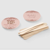 Extravagantes Skript Rosa Glitzer Happy 15. Geburt Fächer (Non-assembled)