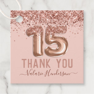Extravagantes Skript Rosa Glitzer Happy 15. Geburt Geschenkanhänger