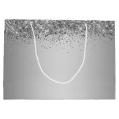 Extravagantes Skript Rosa Glitzer Happy 16. Geburt Große Geschenktüte (Rückseite)