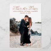 Extravagantes Skript Save the Date Folieneinladung (Vorderseite)