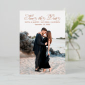 Extravagantes Skript Save the Date Folieneinladung (Stehend vorne)