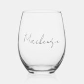 Extravagantes Skript Weinglas Ohne Stiel (Vorderseite)