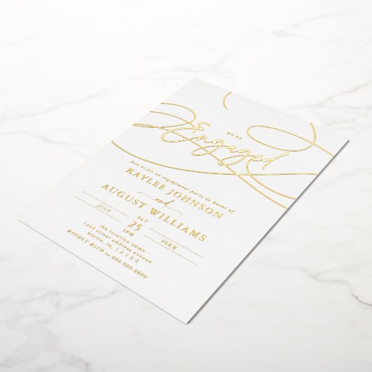 Extravagantes Skript Wir sind eine "Verlobte" Enga Folieneinladung (Gedreht)