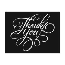 Extravagantes Skriptschwarz und Weiß Dankeschön-Ka