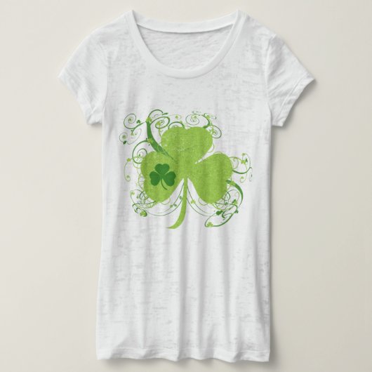 Extravagantes St Patricks Day Kleeblatt T-Shirt (Design vorne)