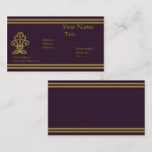Extravagantes stilvolles dunkles Lila und Gold Visitenkarte (Vorne/Hinten)