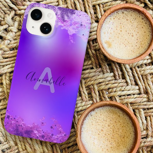 Extravagantes, stilvolles Violet Lila Modernes Gla Case-Mate iPhone Hülle