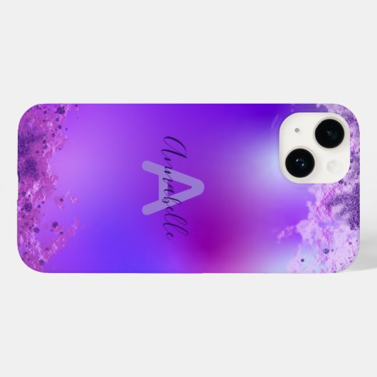 Extravagantes, stilvolles Violet Lila Modernes Gla Case-Mate iPhone Hülle (Rückseite (Horizontal))