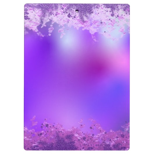 Extravagantes, stilvolles Violet Lila Modernes Gla Klemmbrett (Rückseite)