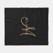 Extravagantes, stylisches Black and Gold Monogram  Fleecedecke (Vorderseite (Horizontal))