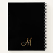 Extravagantes, stylisches Black and Gold Monogram  Notizblock (Rückseite)