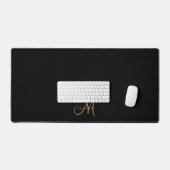 Extravagantes, stylisches Black and Gold Monogram  Schreibtischunterlage (Tastatur & Maus)