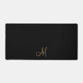 Extravagantes, stylisches Black and Gold Monogram  Schreibtischunterlage (Vorderseite)