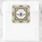Extravagantes Viktorianisches Honey-Label personal Quadratischer Aufkleber (Tasche)