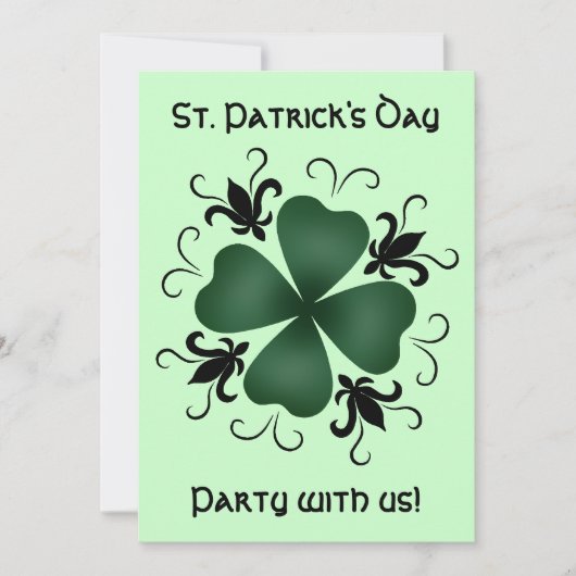 Extravagantes Viktorianisches Kleeblatt Einladung (Vorderseite)