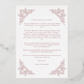 Extravagantes Vintages Foto in Rahmen geblüht Folieneinladung (Rückseite)