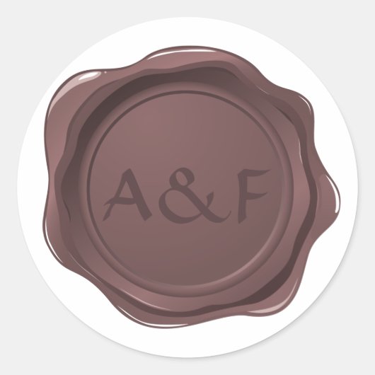 Extravagantes Wachs Personalisiertes Siegel Runder Aufkleber (Vorderseite)