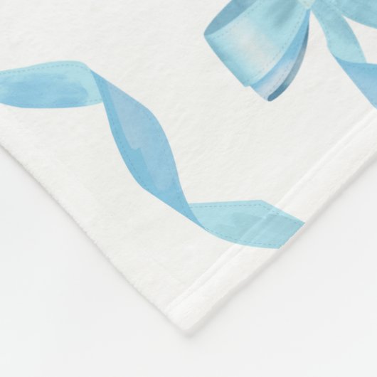 Extravagantes Watercolor Blue Bow-Muster Fleecedecke (Ecke)