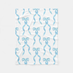 Extravagantes Watercolor Blue Bow-Muster Fleecedecke