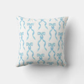 Extravagantes Watercolor Blue Bow-Muster Kissen (Rückseite)