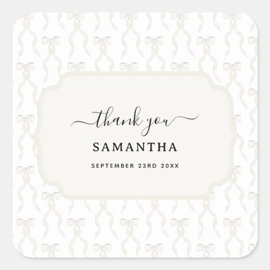 Extravagantes Watercolor Weißes Muster Quadratischer Aufkleber (Vorderseite)