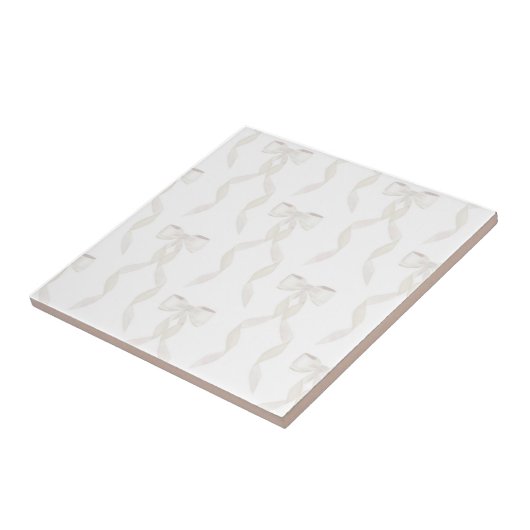 Extravagantes Watercolor White Bow Muster Geschlec Fliese (Seite)