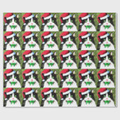 Extravagantes Weihnachts Tuxedo Cat Wrapping Paper Geschenkpapier (Flach)