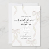 Extravagantes weißer Bow-Brautparty Einladung (Vorderseite)