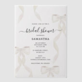 Extravagantes weißer Bow-Brautparty Pergament Einladungen (Vorderseite)