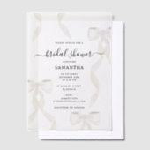 Extravagantes weißer Bow-Brautparty Pergament Einladungen (Versetzt)