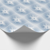 Extravagantes weißes Fraktal Schneeflocken Geschenkpapier (Ecke)