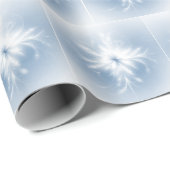 Extravagantes weißes Fraktal Schneeflocken Geschenkpapier (Rolleneckpunkt)