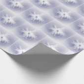 Extravagantes weißes Fraktal Schneeflocken Geschenkpapier (Ecke)