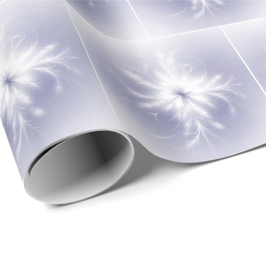 Extravagantes weißes Fraktal Schneeflocken Geschenkpapier (Rolleneckpunkt)