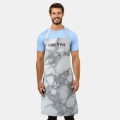 Extravagantes, weißes Marmorsteinmuster Schürze ko (Getragen)