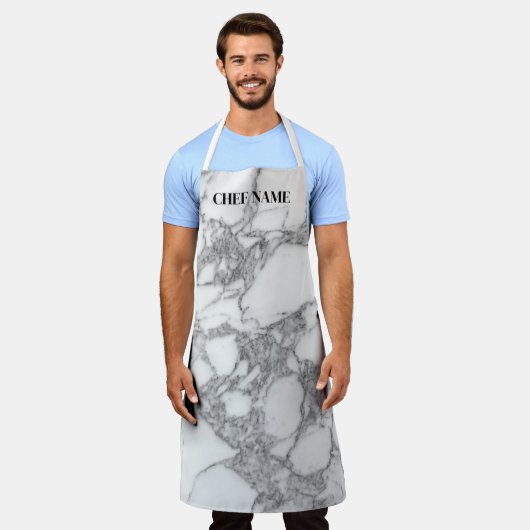 Extravagantes, weißes Marmorsteinmuster Schürze ko (Getragen)