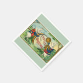 Extravagantes Weißes Oster Bunnies Serviette (Ecke)