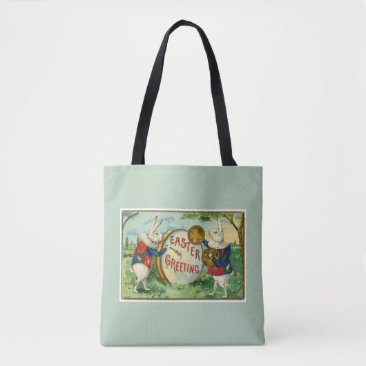 Extravagantes Weißes Oster Bunnies Tasche (Vorderseite)