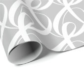 Extravagantes Weißzahn-Symbol auf Silberhochzeit Geschenkpapier (Rolleneckpunkt)