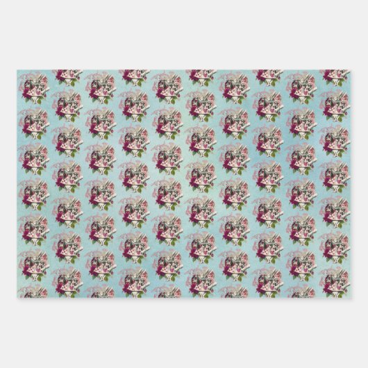 Extravagantes Wonderland Weißes Kaninchen Geschenkpapier Set (Vorderseite 2)