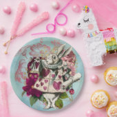 Extravagantes Wonderland Weißes Kaninchen Pappteller (Party)