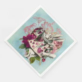 Extravagantes Wonderland Weißes Kaninchen Serviette (Ecke)